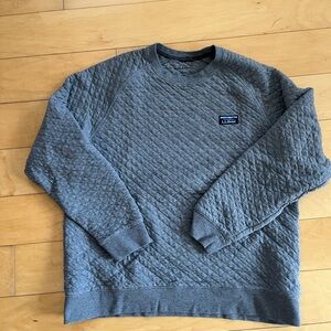 Large L.L. Bean Quilted Crewneck Sweatshirt - Heather Gray